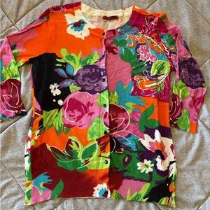 RED Multicolor Cardigan‎ Size Large